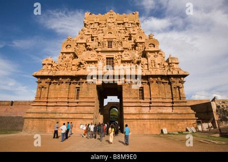 Indien-Tamil Nadu Thanjavur Brihasdishwara Tempel gopuram Stockfoto