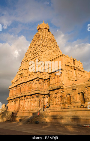 Indien-Tamil Nadu Thanjavur Brihasdishwara Tempel im Morgengrauen Stockfoto