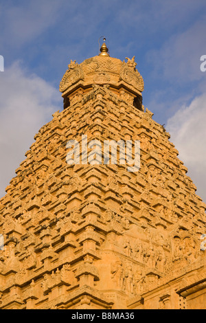 Indien-Tamil Nadu Thanjavur Brihasdishwara Tempel Sikhara detail Stockfoto