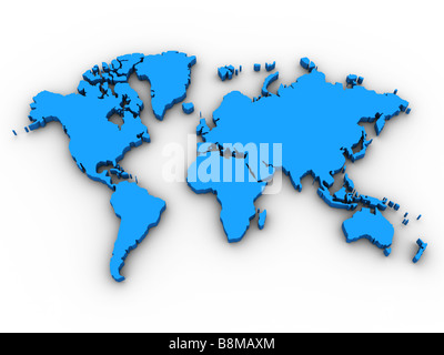 3D World Map Stockfoto