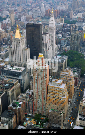 Anzeigen von Süden aus dem Empire State Building in Manhattan in Richtung Lower Manhattan, New York City, New York, USA Stockfoto