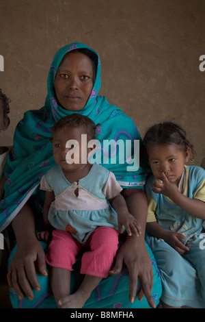 Menschen im Dorf El Ar bei der 4. Nil Catharact Region Nubien Sudan Stockfoto