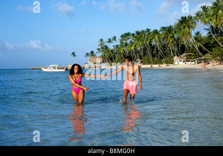 Zu zweit am Pigeon Point in Tobago Karibik Stockfoto