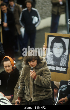 Bernadette Devlin McAliskey, Nordirland im Francis Hughes Beerdigung 1981 Uk 1980 s Die Mühen 80 s UK HOMER SYKES Stockfoto