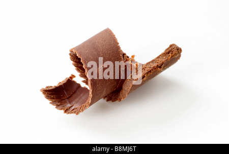 Schokolade rasieren isoliert auf weiss Stockfoto