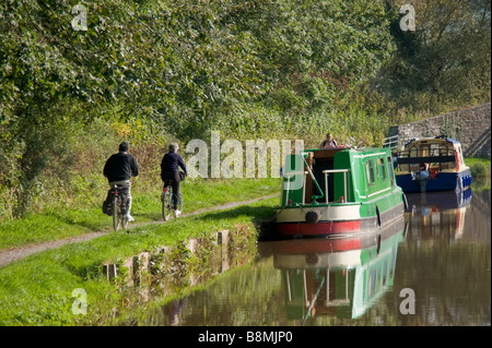 Radweg der Taff Trail auf der Monmouthshire und Brecon Canal Brecon Beacons Nationalpark wales powys Stockfoto