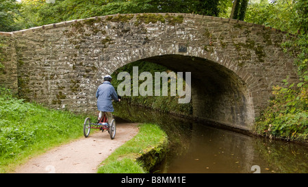 Radweg der Taff Trail auf der Monmouthshire und Brecon Canal Brecon Beacons Nationalpark wales powys Stockfoto