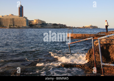 Strand von Sliema, Malta Stockfoto