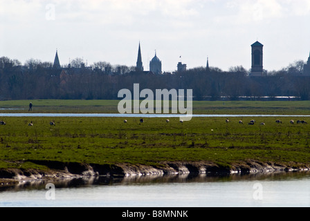 Oxford City Skyline aus Port Wiese gesehen Stockfoto