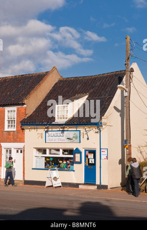 Marken-Fisch & Chips chip Shop Shop in Southwold, Suffolk, Uk Stockfoto