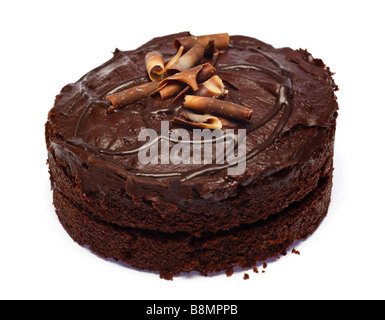 Schokoladenkuchen, Biskuitkuchen, Ausschnitt Stockfoto