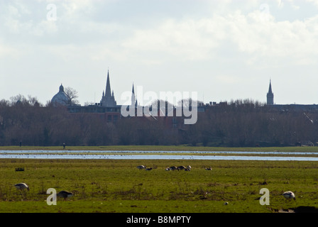 Oxford City Skyline aus Port Wiese gesehen Stockfoto