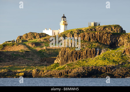 Fidra Leuchtturm von Yellowcraig Beach East Lothian Schottland spät an einem Winternachmittag Stockfoto