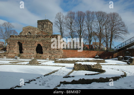 Jewry Wand und Ruinen der römischen Thermen, Leicester, East Midlands, England, UK Stockfoto