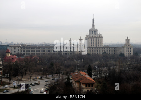 Haus der freien Presse entfernte Skyline Blick auf Casa Presei Libere Hauptsitz der verschiedenen Medien Verkaufsstellen Rumanien Stockfoto