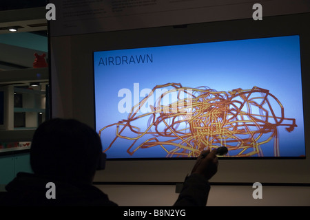 3D Airdrawn mit Spezialbrillen - Ars Electronica Museum - Linz - Österreich Stockfoto