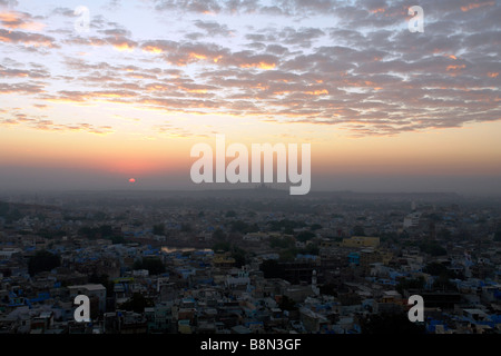 Morgendämmerung über Jodhpur Fort entnommen Stockfoto