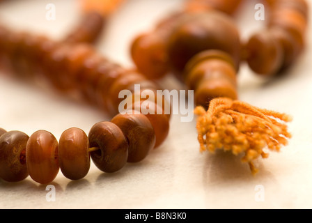 Buddhistische Japa Mala Knochen gemacht. Stockfoto