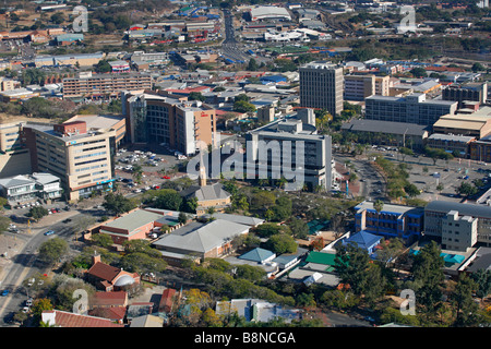 Eine Luftaufnahme des Stadtzentrums Nelspruit Stockfoto