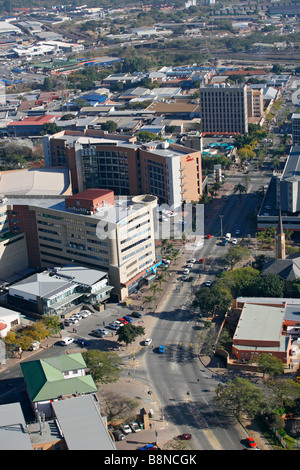 Eine Luftaufnahme des Stadtzentrums Nelspruit Stockfoto