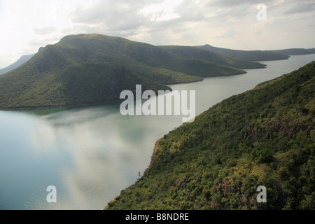 Luftaufnahme des Pongola Stausee Stockfoto