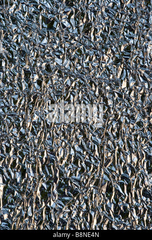 Oberfläche der zerknitterte Alufolie - Blatt Stockfoto