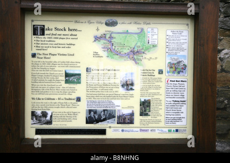 Melden Sie bei den Beständen Eyam Dorf Pest Pest Dorf in derbyshire Stockfoto