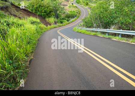 Wicklung von Highway 550 auf dem Weg bis zum Waimea Canyon nur nördlich von Waimea Kauai Hawaii USA Stockfoto