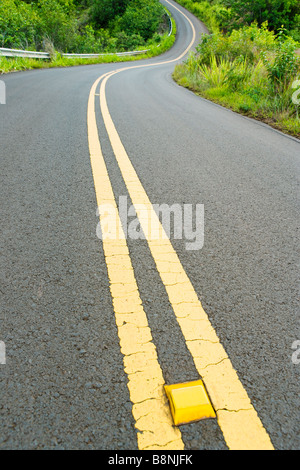 Wicklung von Highway 550 auf dem Weg bis zum Waimea Canyon nur nördlich von Waimea Kauai Hawaii USA Stockfoto