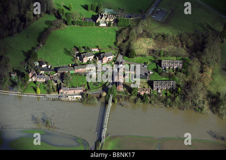 Fluß Severn in Flut an Arley Bewdley Worcestershire England Uk Stockfoto