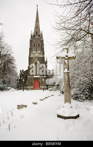 Extreme Wetterbedingungen in London am 2. Februar 2009 Stockfoto