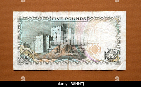 Isle Of Man 5 fünf-Pfund-Banknote Stockfoto