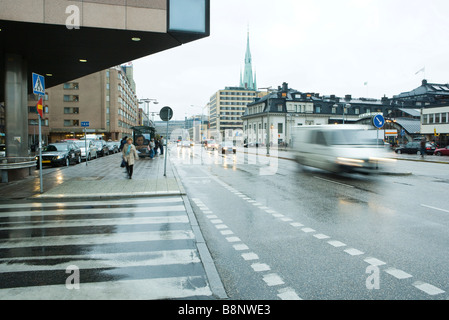 Stockholm, Schweden, Verkehr auf Straße Stockfoto