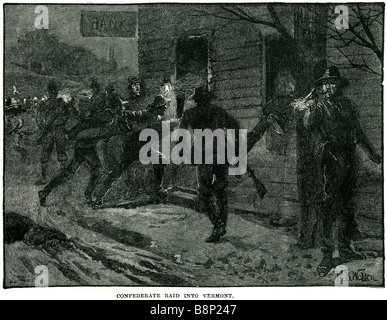Konföderierten raid Vermont 1864 St. Albans RAID-amerikanischer Bürgerkrieg Stockfoto
