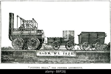 Puffing Billy Pionier Dampf Lok William Hedley Enginewright Jonathan Forster Schmied Timothy Hackworth Stockfoto
