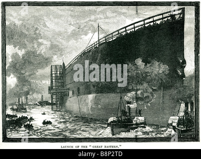 Starten Sie SS Great Eastern Bügeleisen Dampf-Segelschiff Isambard Kingdom Brunel Stockfoto