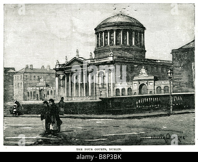 vier Gerichte Dublin Republik von Irland Supreme Court hohe zentrale Verbrecher Schaltung James Gandon Stockfoto