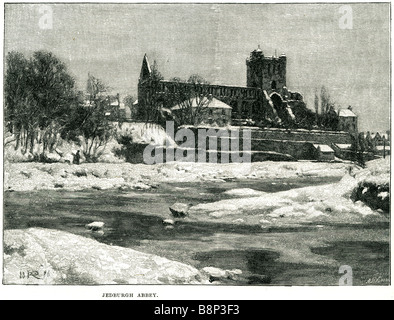 Jedburgh Abbey ruiniert Augustiner Schottland Stockfoto