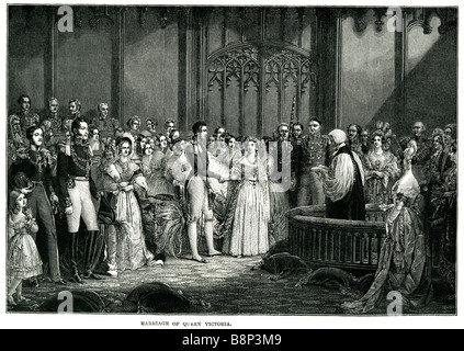 Heirat Königin Victoria 1840 Prinz Albert heiratete Chapel Royal St. James's Palace London Stockfoto