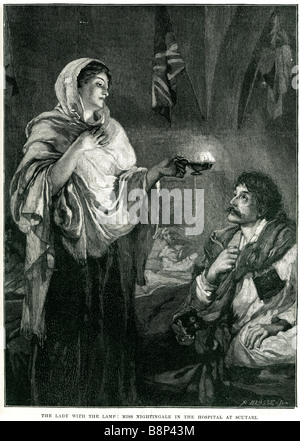 Florence Nightingale Krankenhaus in Scutari Dame mit der Lampe wegweisende Krankenschwester Schriftsteller erwähnt Statistiker Krimkrieg Stockfoto