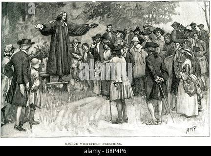 George Whitefield 16. Dezember 1714 - 30. September 1770 anglikanischer ambulante Pfarrer predigen Stockfoto