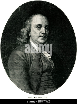 Benjamin Franklin 17. Januar 1706 17. April 1790 Vereinigte Staaten Amerika Autor Drucker Satiriker politische Theoretiker Politiker Stockfoto