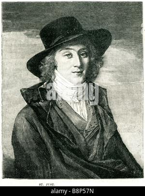 Louis Antoine Léon de Saint-Just 1767 1794 französischer Revolutionsführer Stockfoto