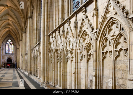 Eine Innenansicht des York Minster, York, England Stockfoto