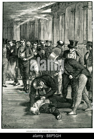 Assasination Spencer Perceval 1812 ermordet britischen Staatsmann, Premierminister Britisch unbeliebt Stockfoto