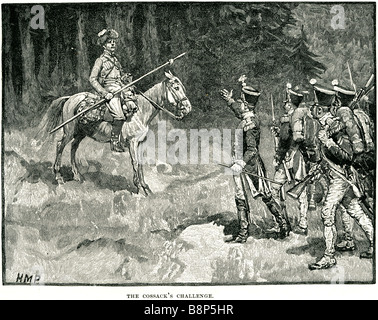 Kosaken Herausforderung 1812 Kosaken militärische Regimenter service russische Imperiale Armee Stockfoto