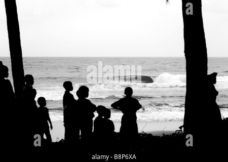 Komoren, Anjouan, Wellen, Westküste. Stockfoto