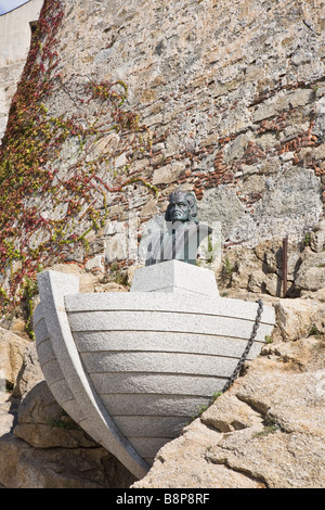 Gedenkstein von Christopher Columbus Platz Christophe Colomb Calvi Korsika Frankreich Stockfoto