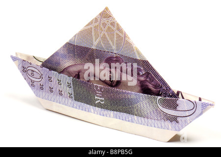 £20 Boot - Landschaft Stockfoto