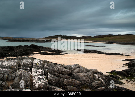 Arisaig Strand Back Of Keppoch Loch Nan Ceall Eilean Ighe South Morar West coast Schottland UK Europe Stockfoto